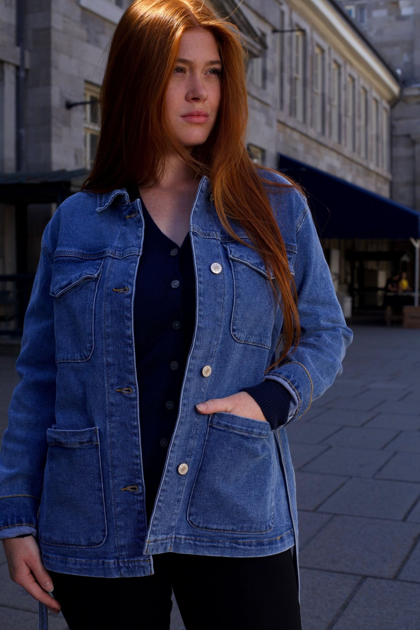 Sabrina Women's Belted Jean Jacquard Jacket