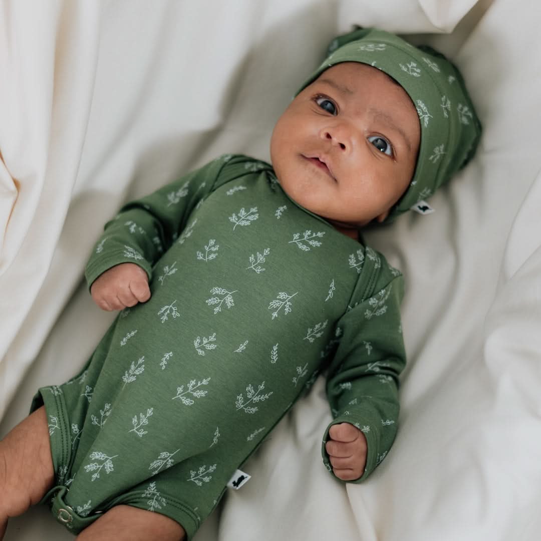 Baby Long-Sleeve Bamboo Bodysuit | Berry Stripe