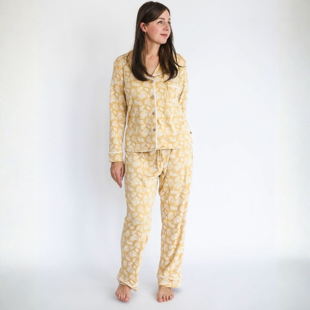 Ladies’ Bamboo Long Sleeve Button-Up Lounge Set | Antique Floral