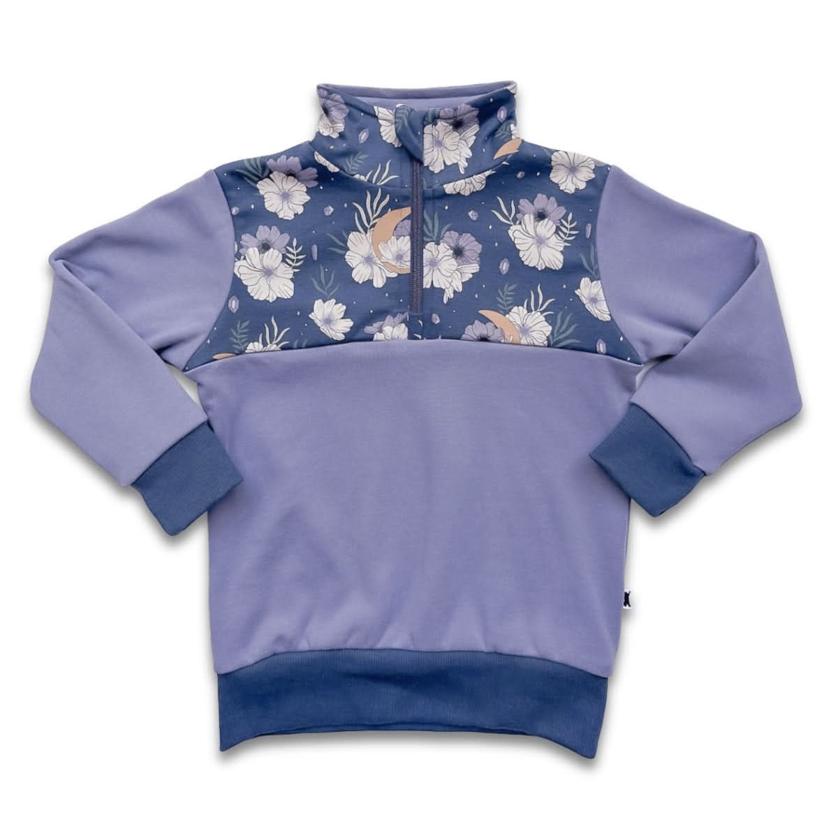 Youth Bamboo Fleece Half-Zip | Terracotta With Twilight Grove