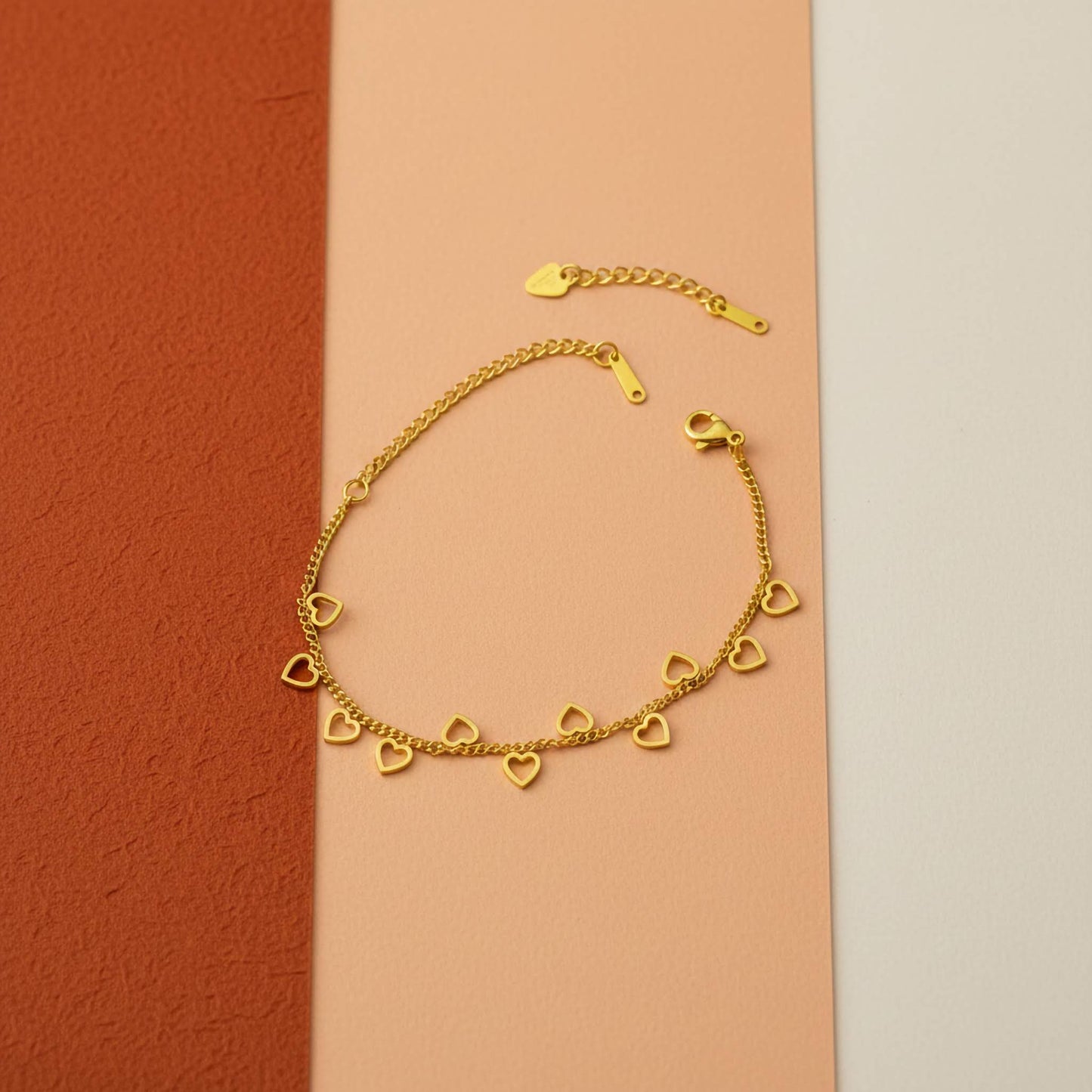 Gold plated Mini Heart Charm Bracelets | Dainty Love Jewelry
