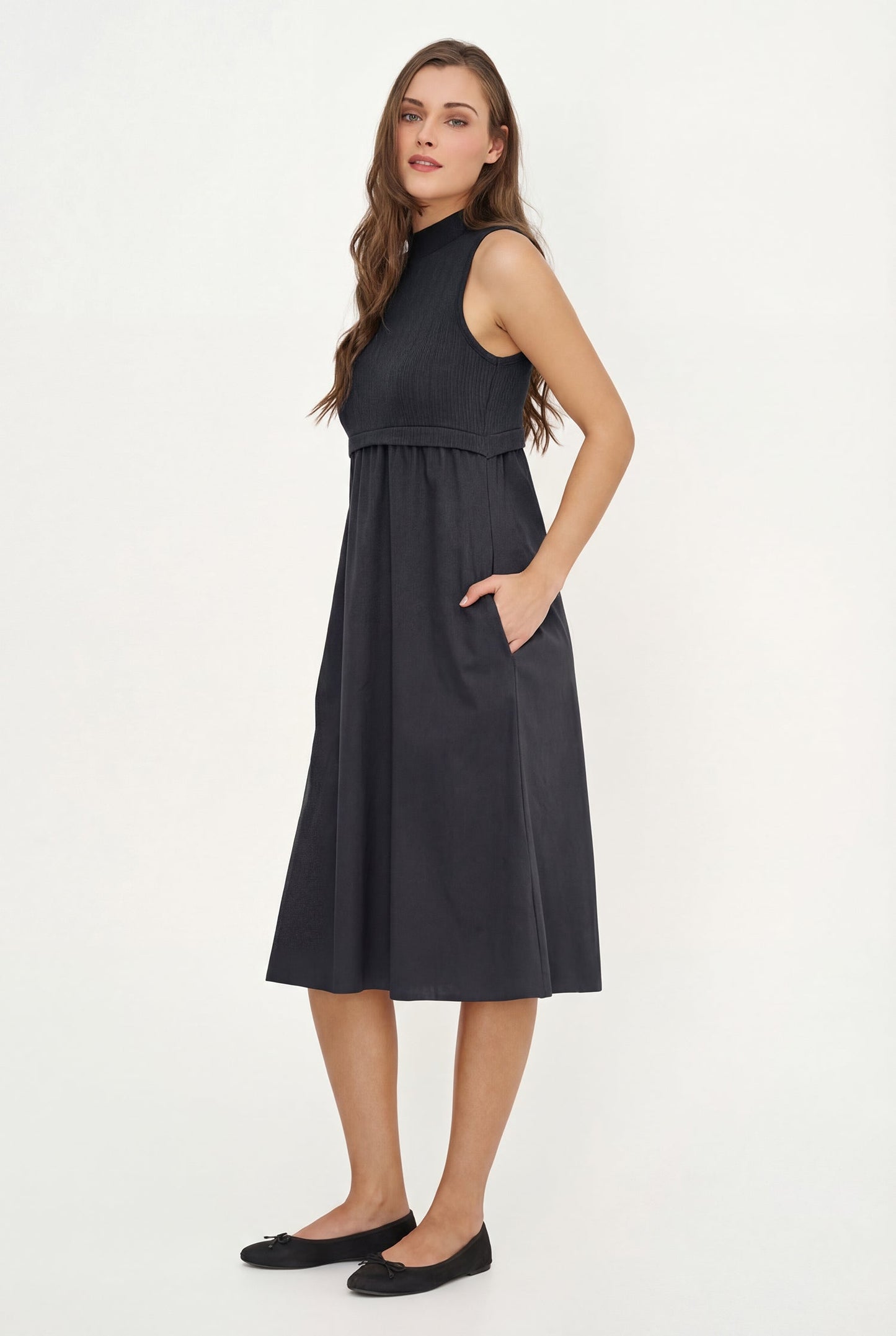 Women's Knit/Woven Combo Dress