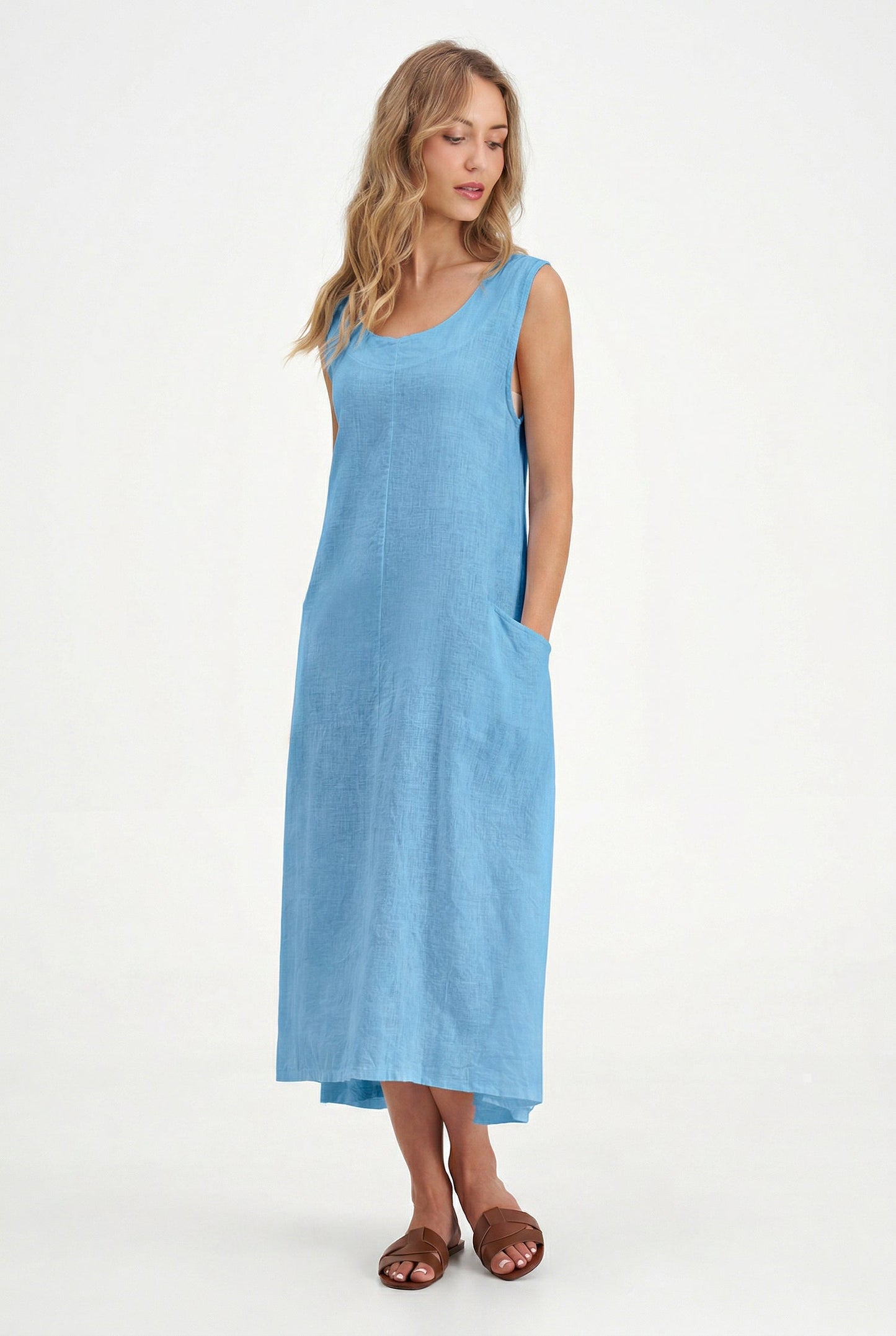 Women's Knit Woven Combo Dress