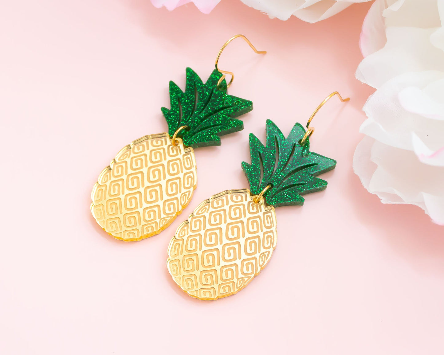 Pineapple Mirror Acrylic Earrings