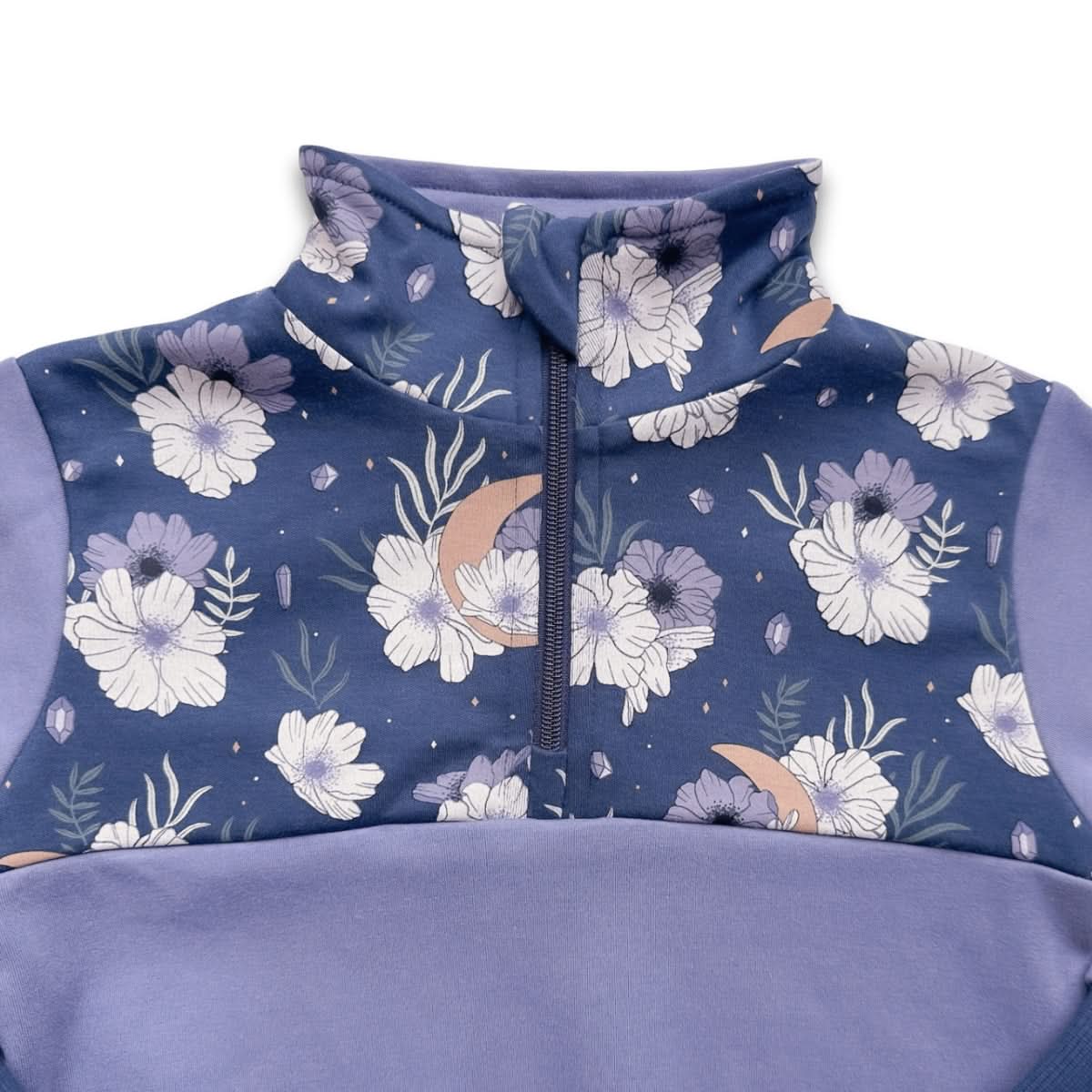 Youth Bamboo Fleece Half-Zip | Terracotta With Twilight Grove