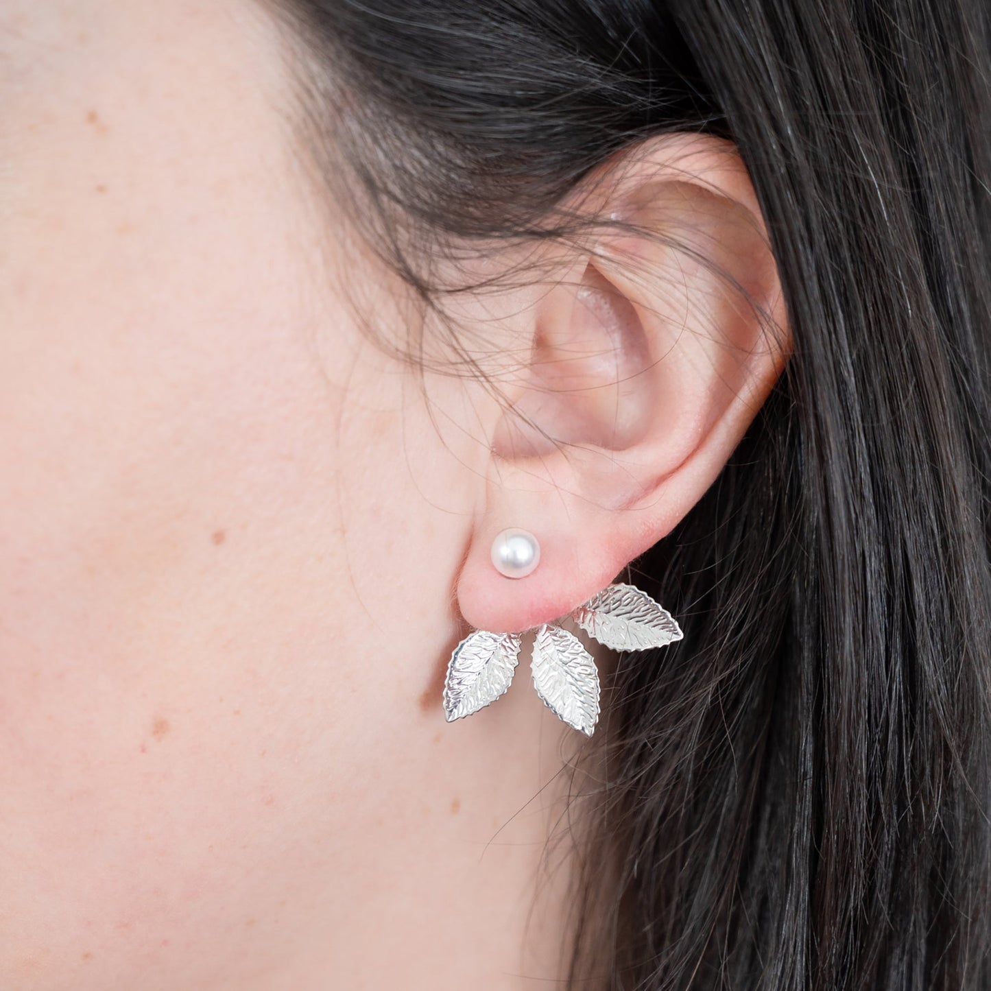 Pearl Leaf Ear Jackets