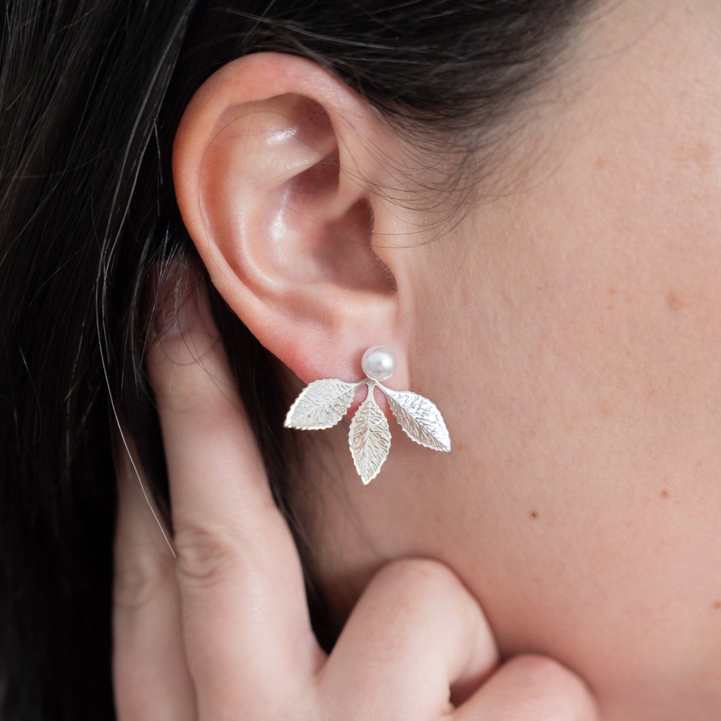 Pearl Leaf Ear Jackets