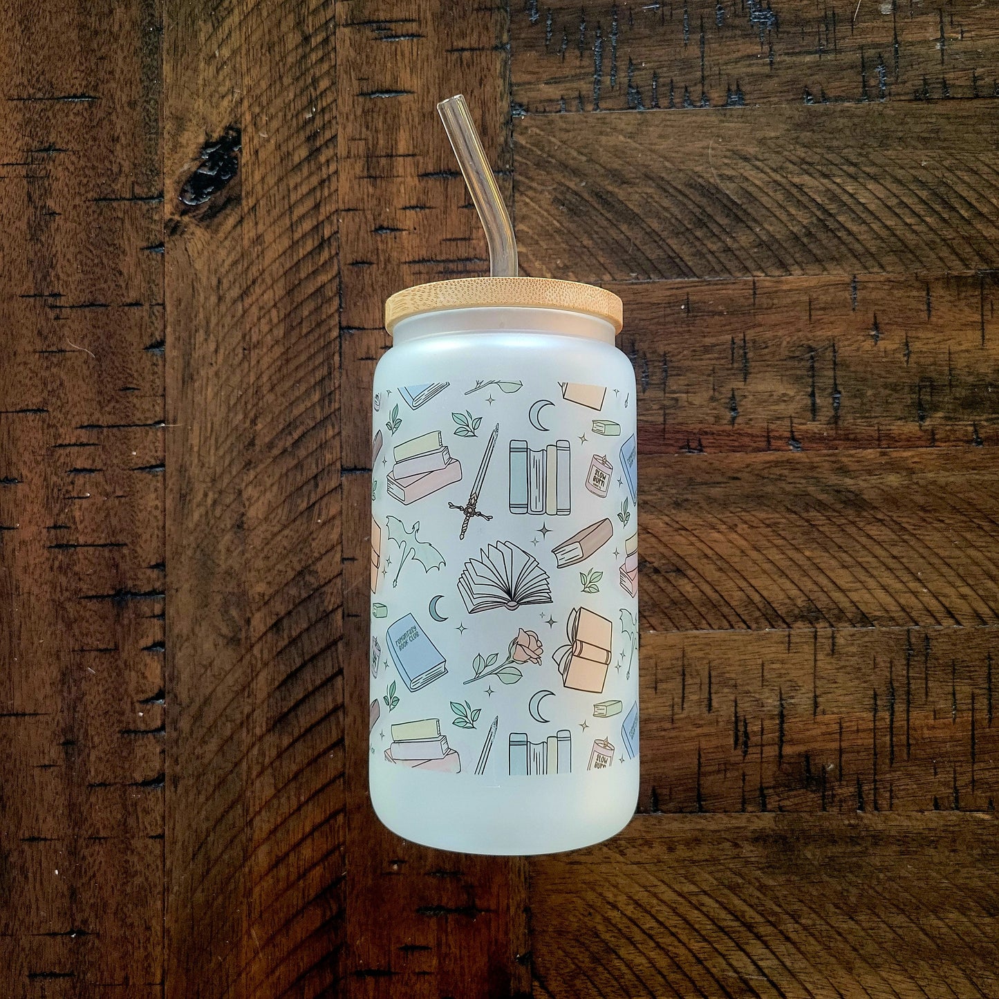 Romantasy Frosted Can with Bamboo Lid