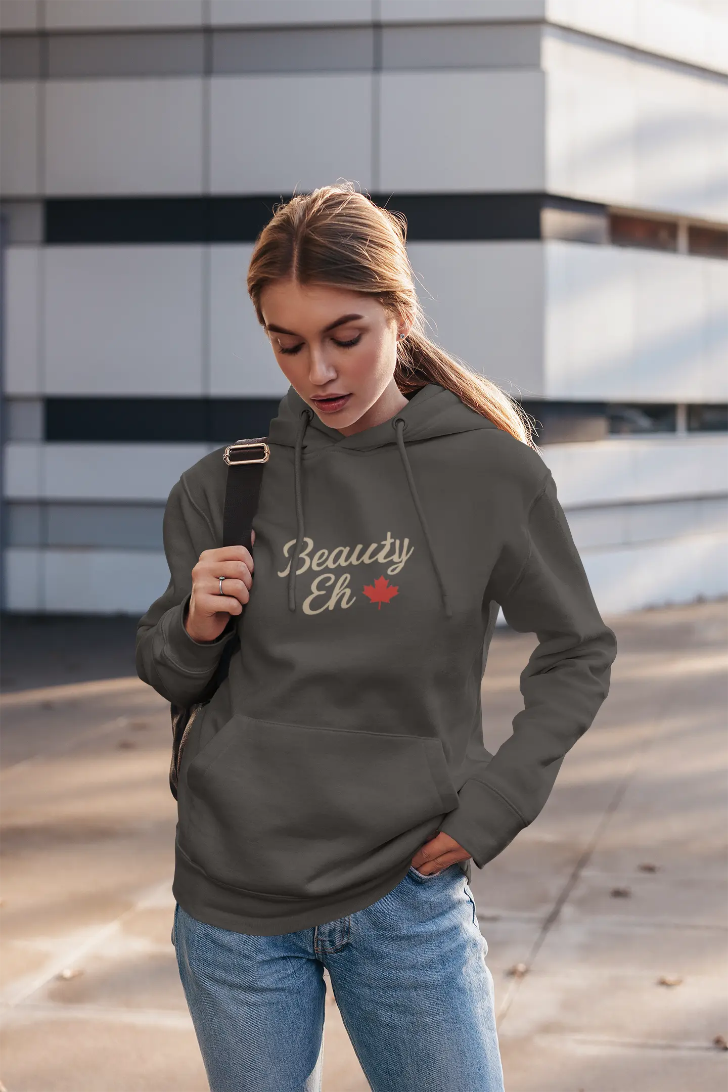 Beauty Eh Canadian Hoodie - Maple Leaf Pride Pullover Sweatshirt - Cozy Fleece Lined Hooded Sweatshirt