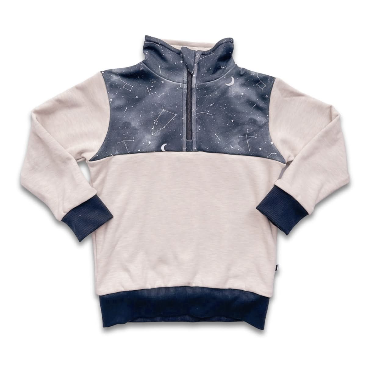 Youth Bamboo Fleece Half-Zip | Terracotta With Twilight Grove