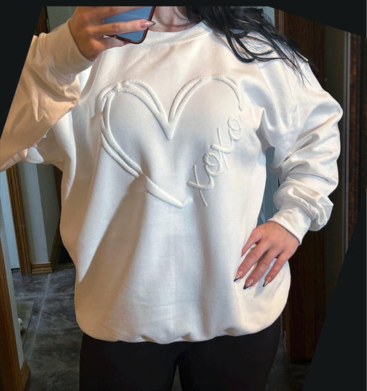 XOXO Embossed Heart Sweatshirt
