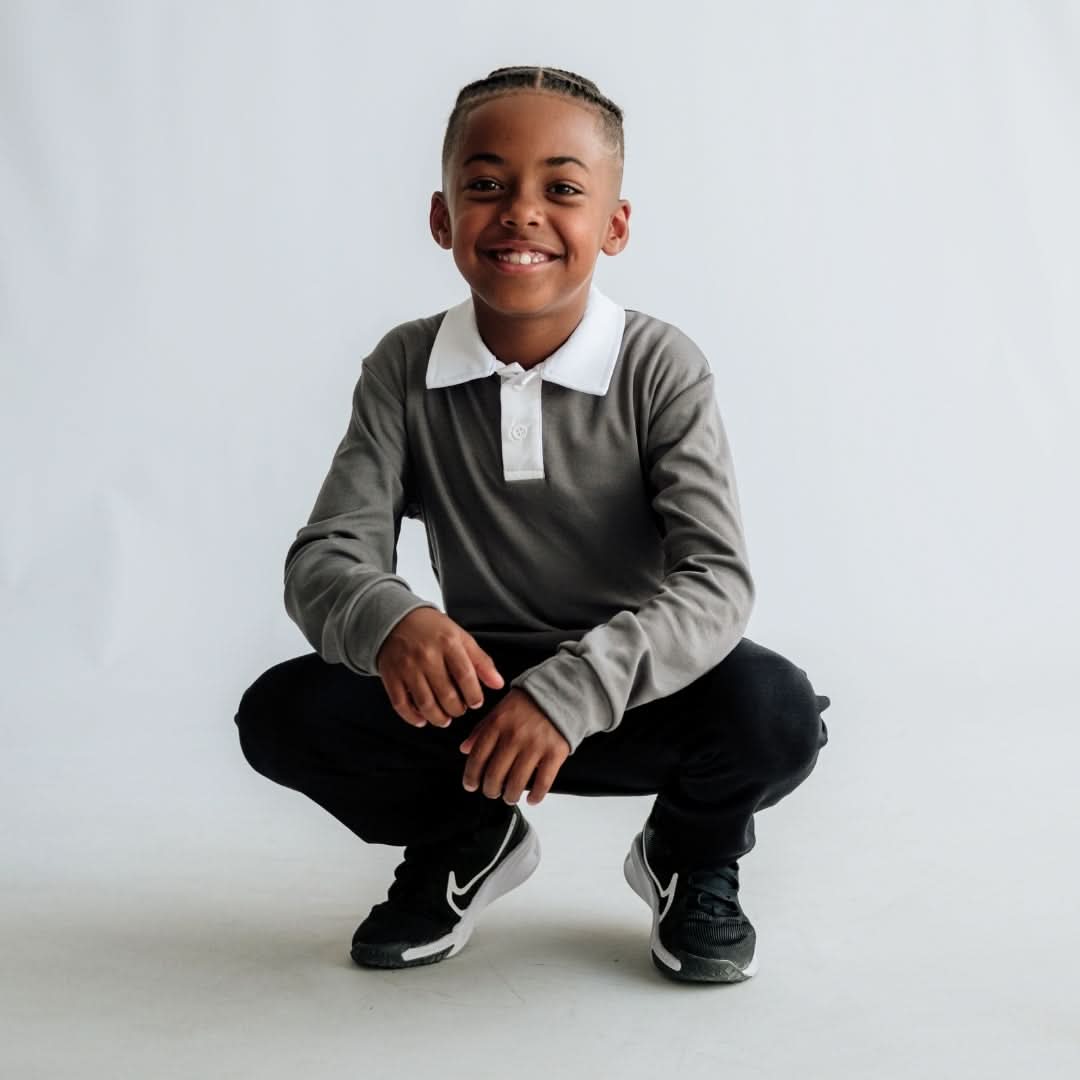 Youth Bamboo Rugby Style Shirt | Graphite