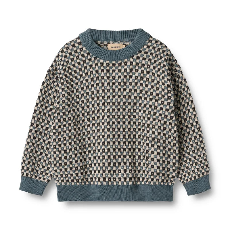 Jaquard Pullover Flores | Stormy Weather | Wheat Kids