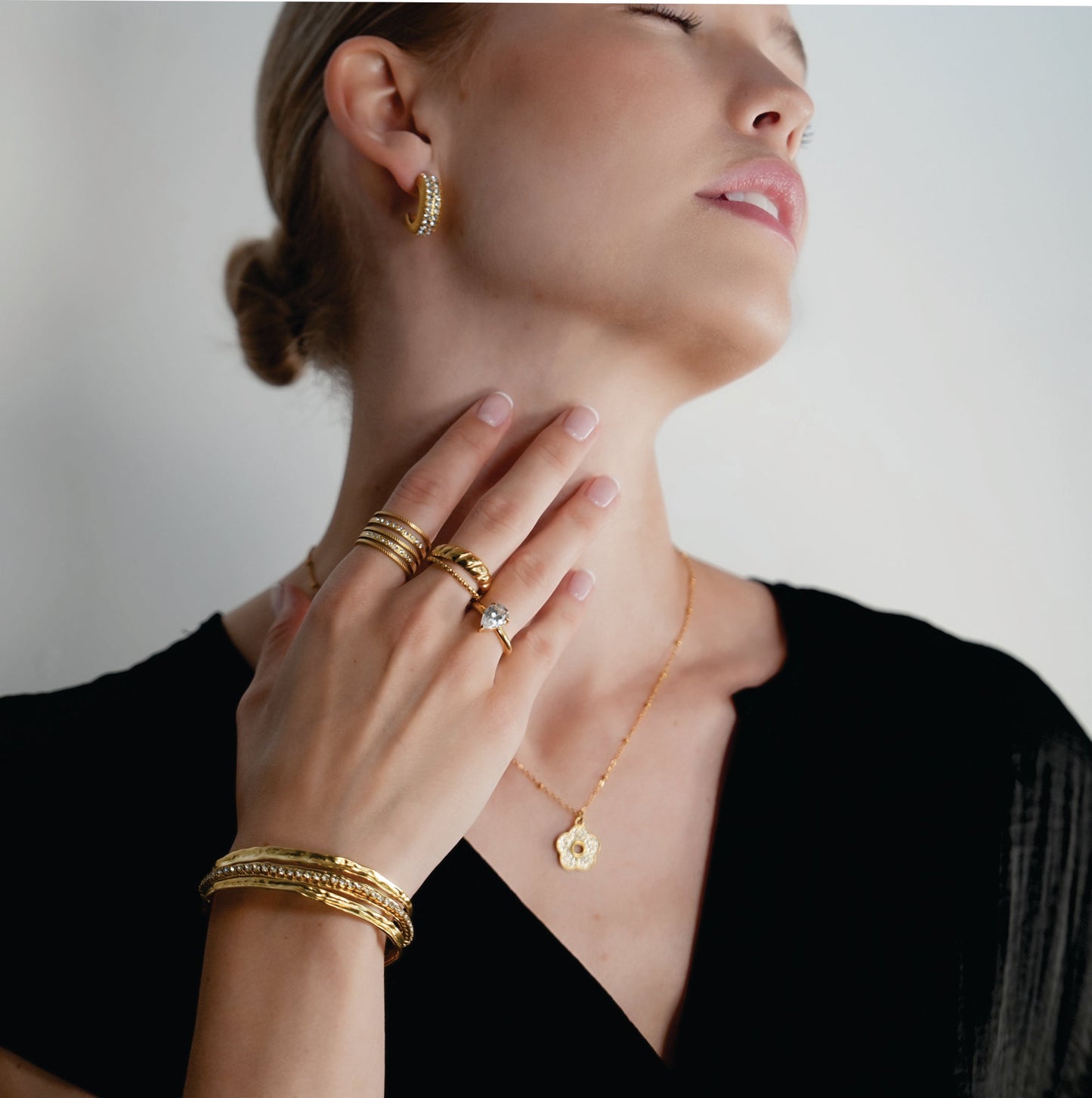 Triple Stacked Textured Bracelet - Stacked for Glamour.