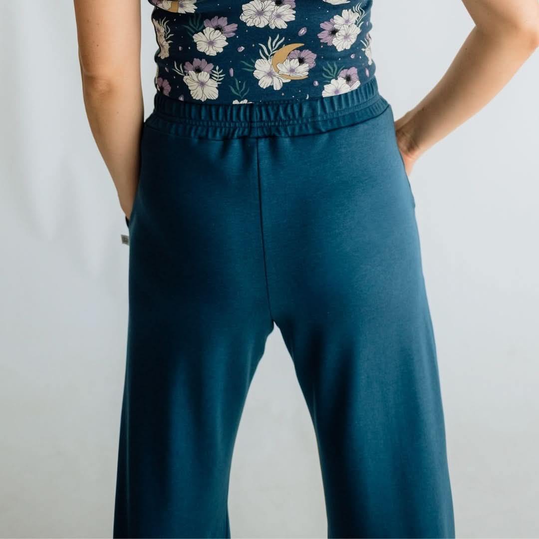 Ladies Bamboo Wide Leg Pants | Sage