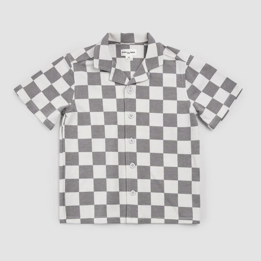 Knit Shirt | Light Grey Check | Miles the Label
