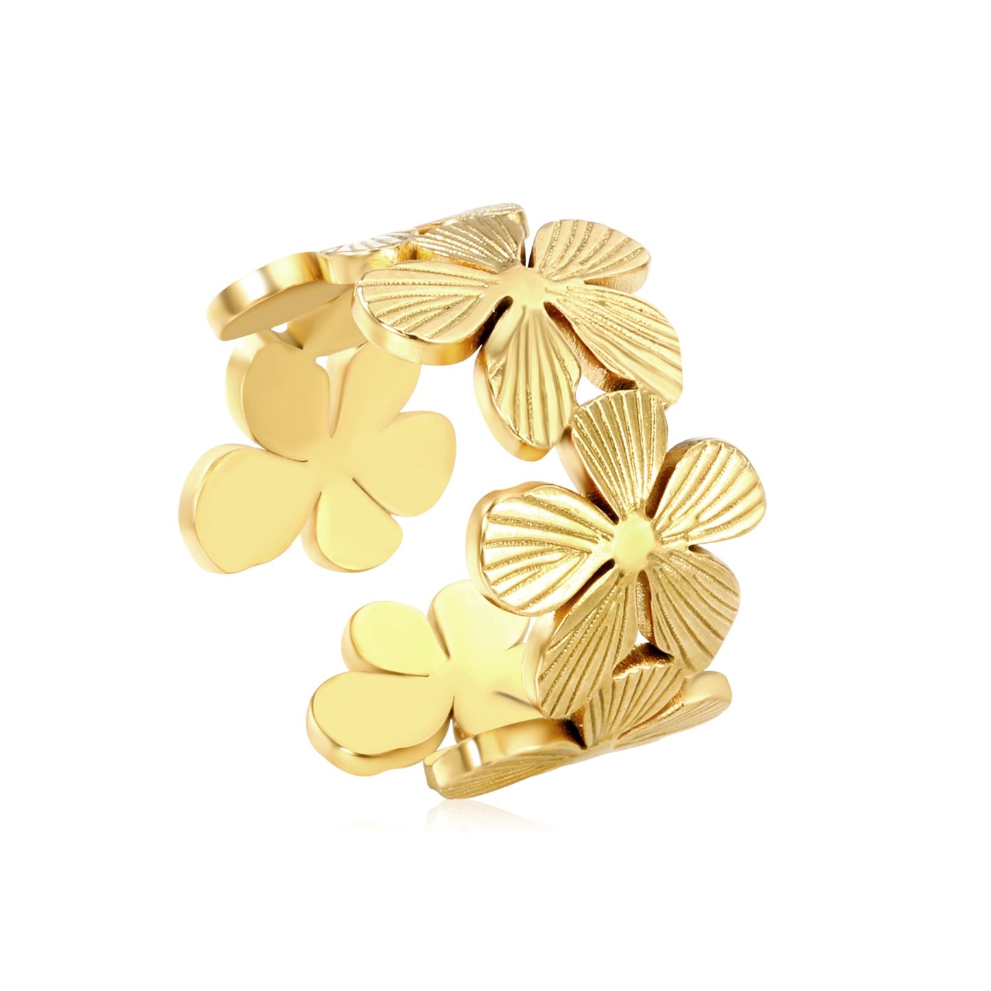 Floral Twist Adjustable Ring
