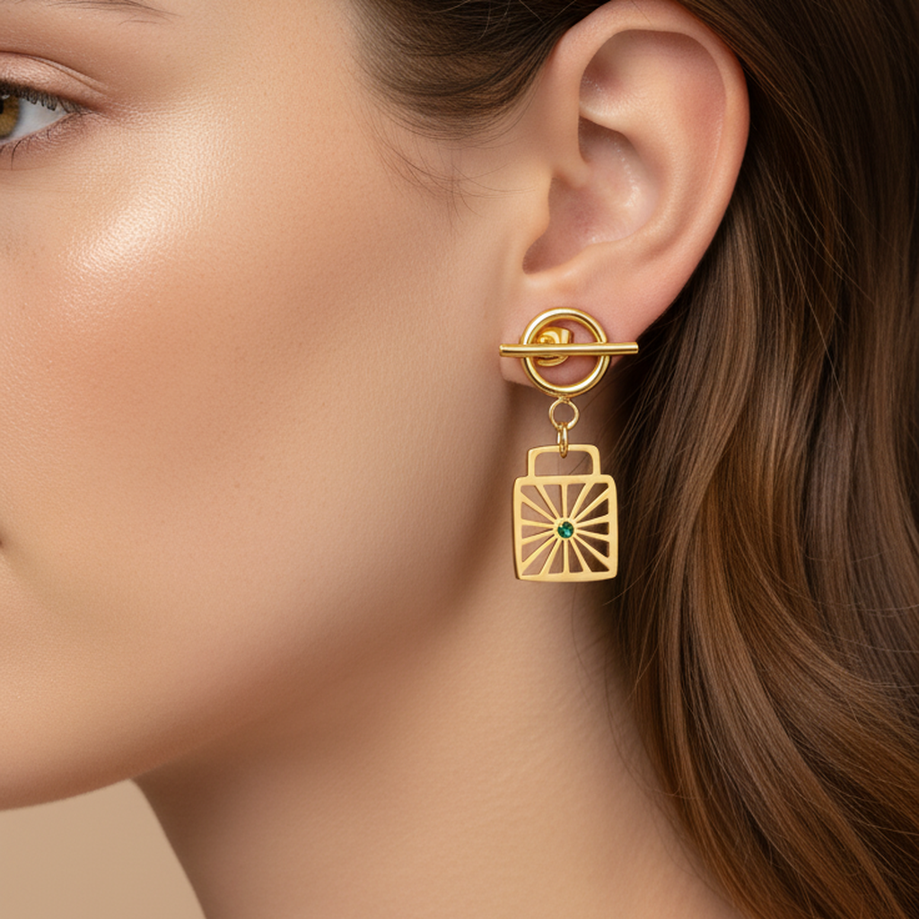 Emerald Geometric Drops