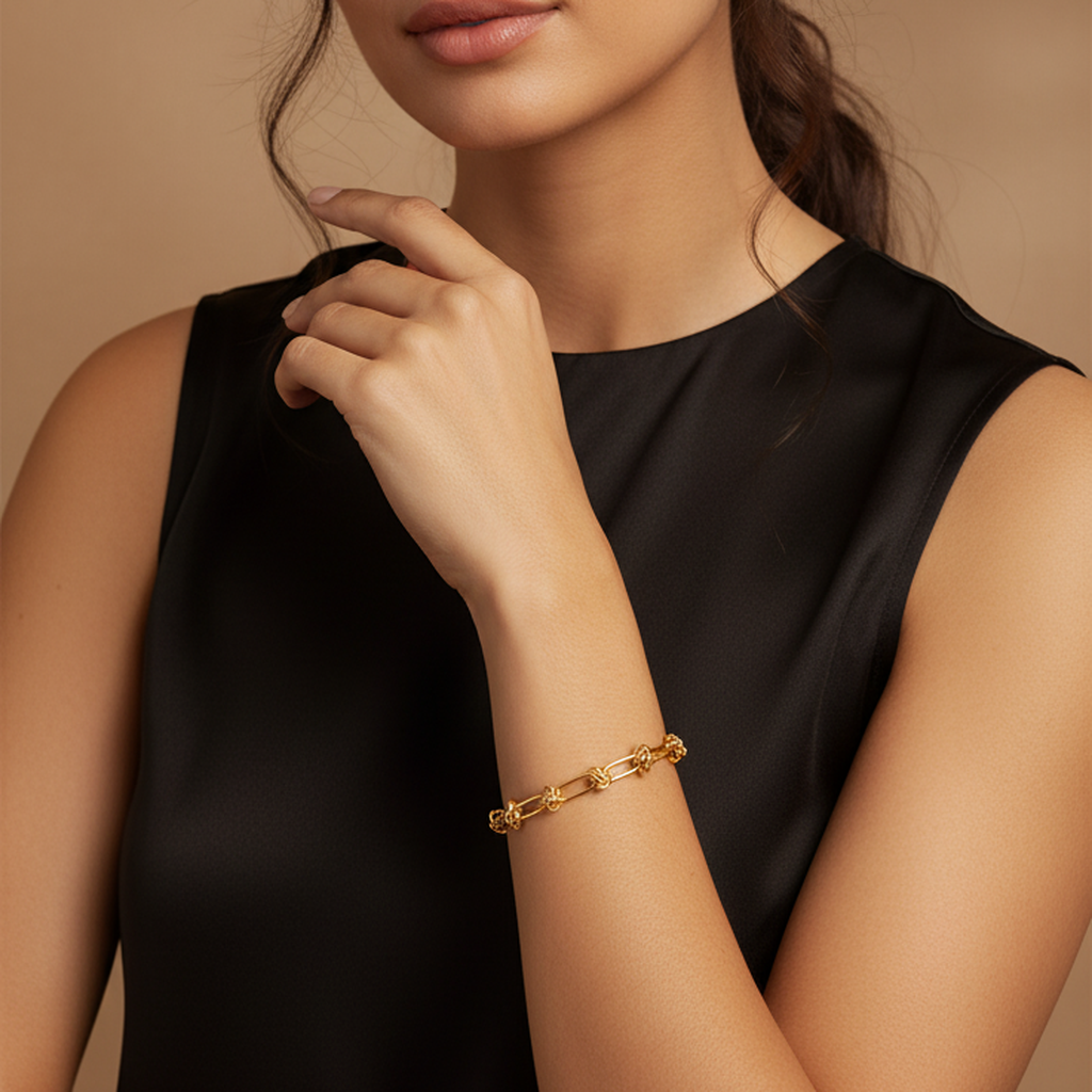 Knotty Gold Charm Bracelet