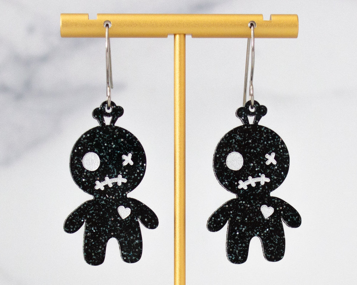Vodoo Doll Acrylic Halloween Earrings