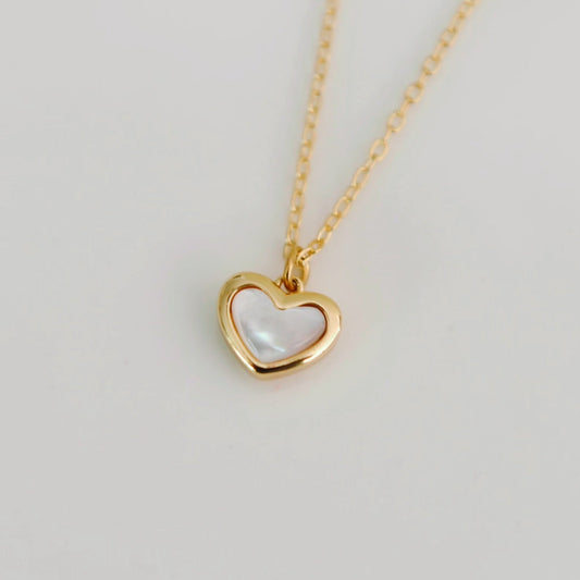 Aisha Mother of Pearl Heart Necklace