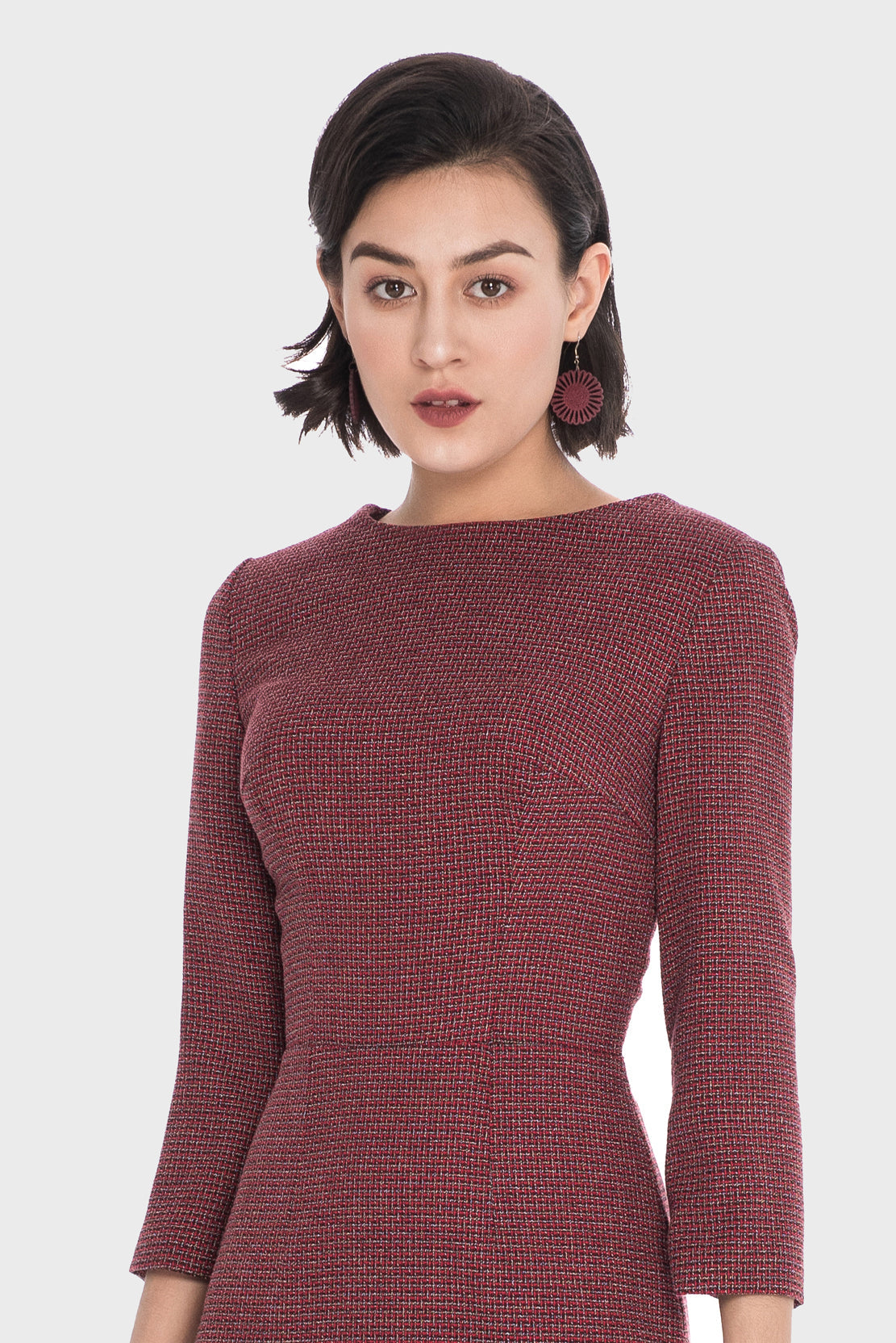 Sheath Dress, Semi-Fitted with Round Neck