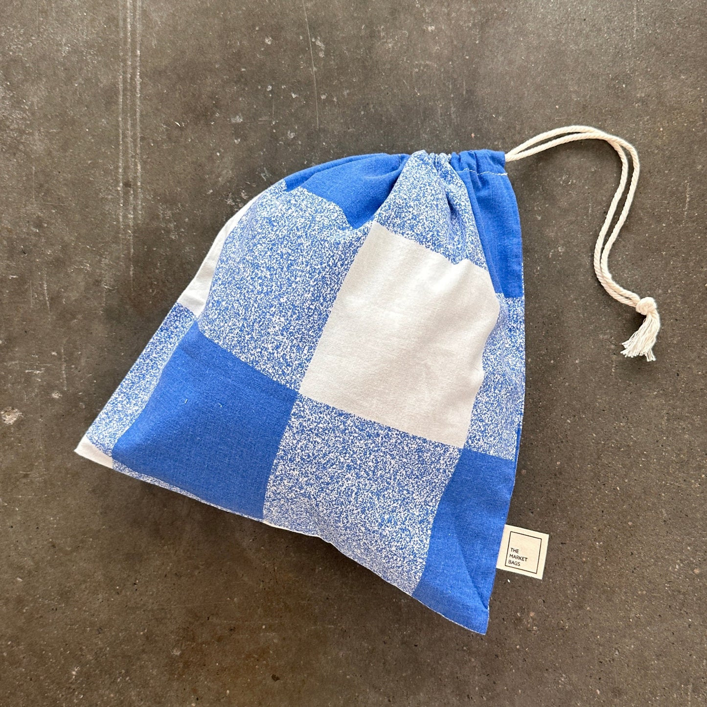 Big Blue Plaid Produce Bag