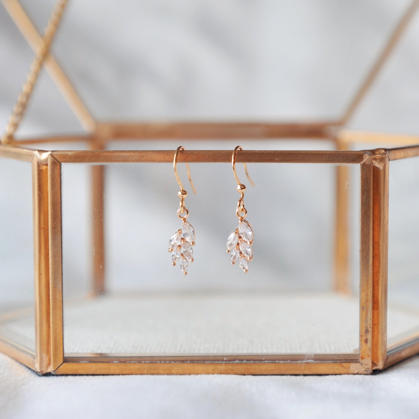 PAISLEY Petite crystal leaf earrings