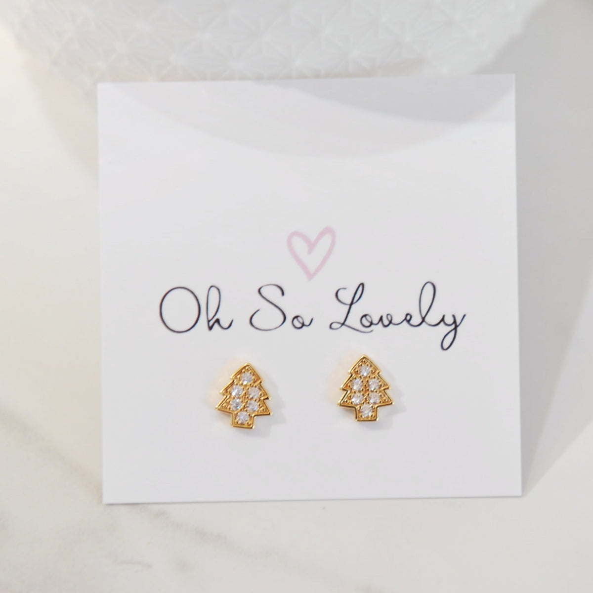 Sparkly gold Christmas tree studs