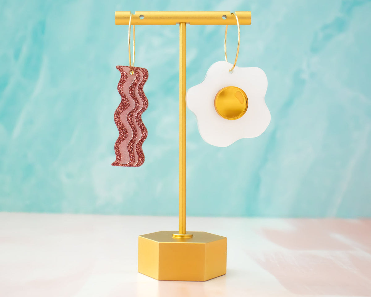 Bacon & Eggs Hoop Earrings