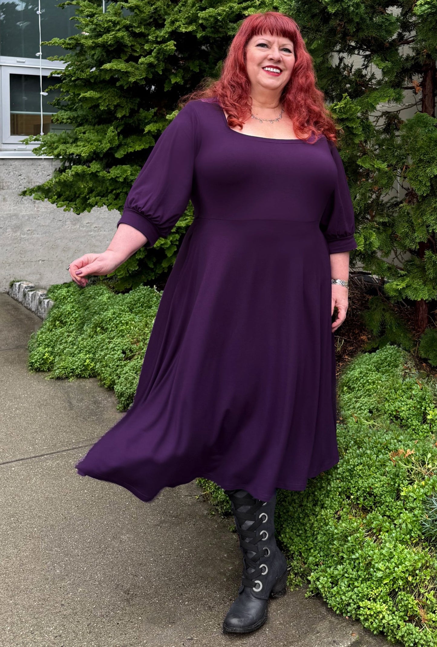Willow Midi Dress - Amethyst Sustainable Bamboo Knit