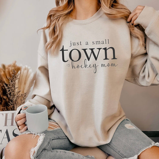 Small Town Hockey Mom Crewneck Sweatshirt