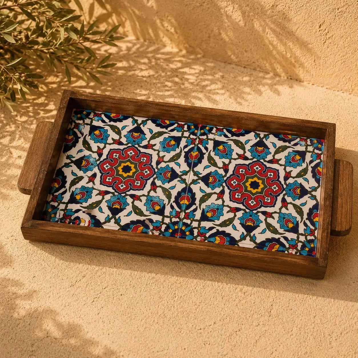 Enhance Your Home with a Handmade Palestinian Ceramic Tray – Rectangular 15×30×3 cm