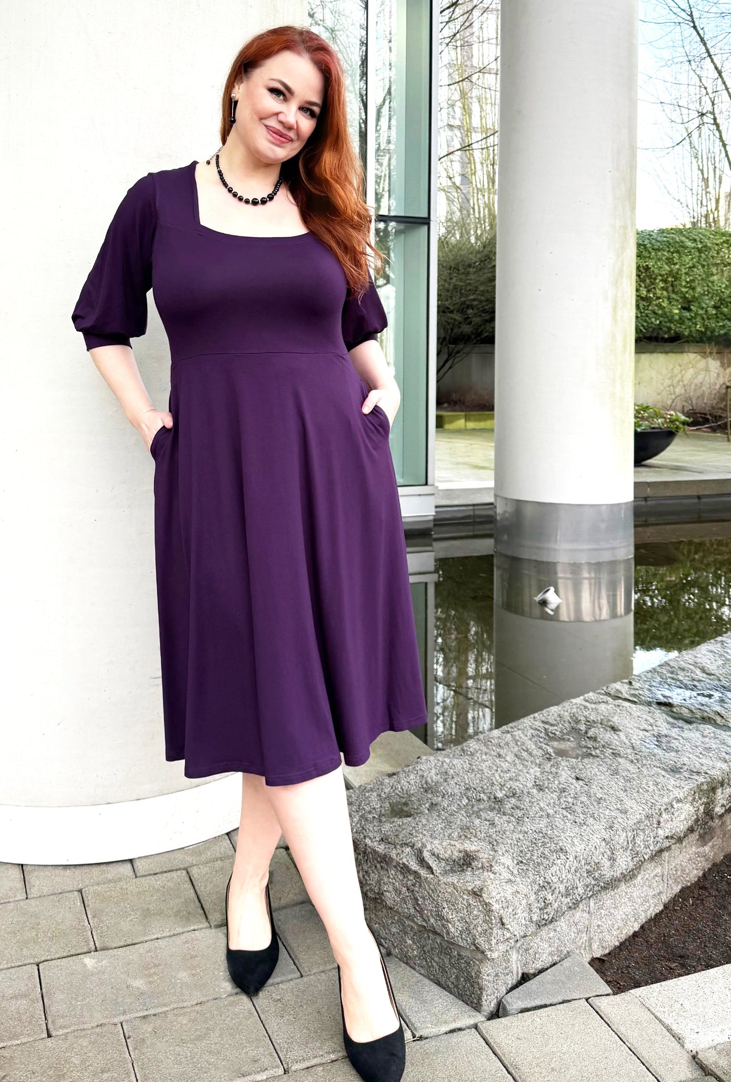 Willow Midi Dress - Amethyst Sustainable Bamboo Knit