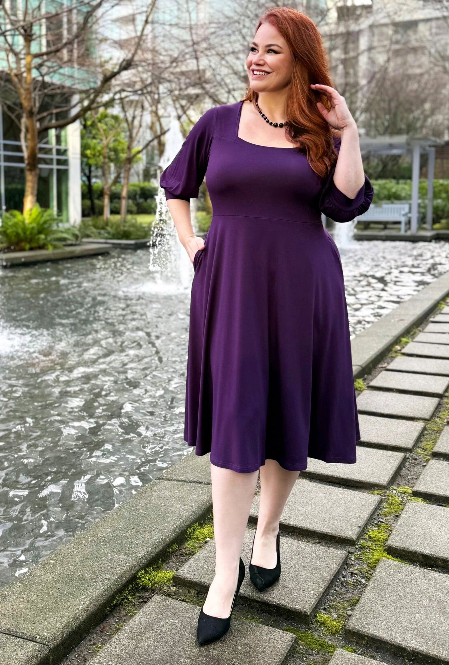 Willow Midi Dress - Amethyst Sustainable Bamboo Knit
