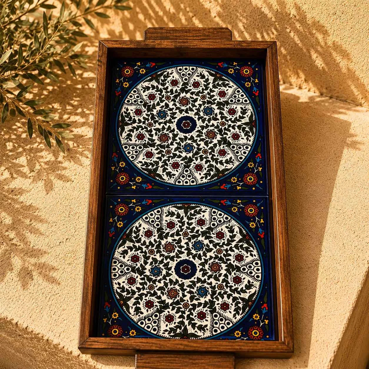 Enhance Your Home with a Handmade Palestinian Ceramic Tray – Rectangular 15×30×3 cm