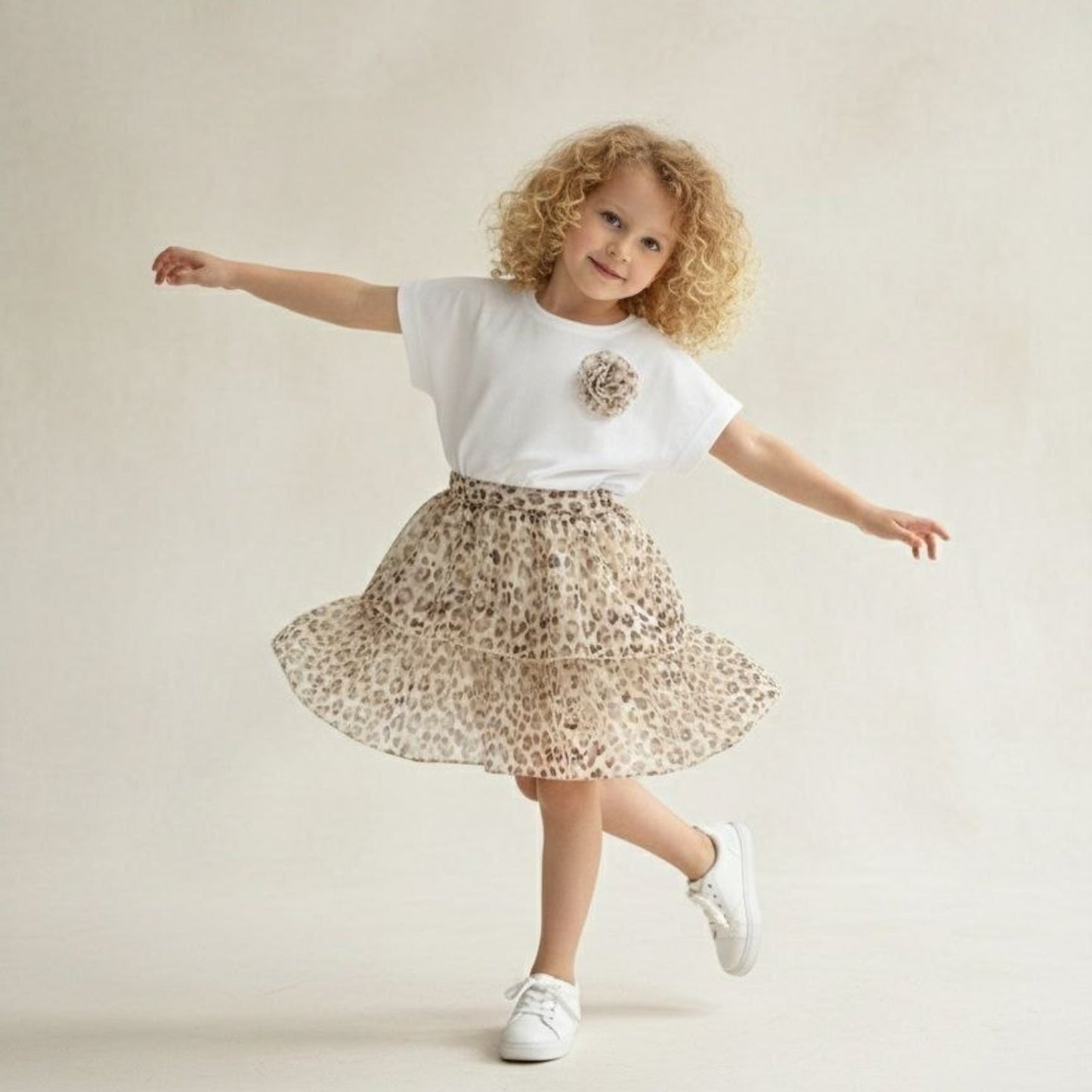 Safari Print Girls Skirt Set