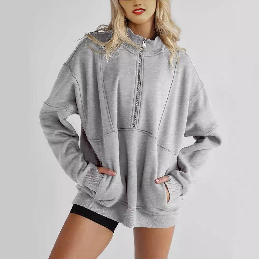 Women's Half Zip Oversized Sweatshirt