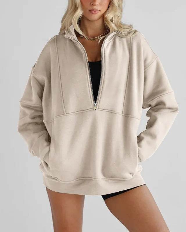 Women's Half Zip Oversized Sweatshirt