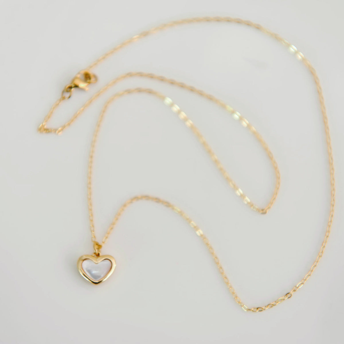 Aisha Mother of Pearl Heart Necklace