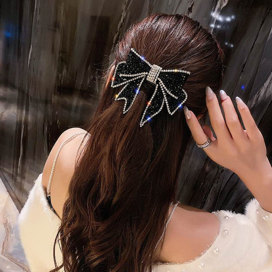 Spring Rhinestone Bow Hair Clip Barrette