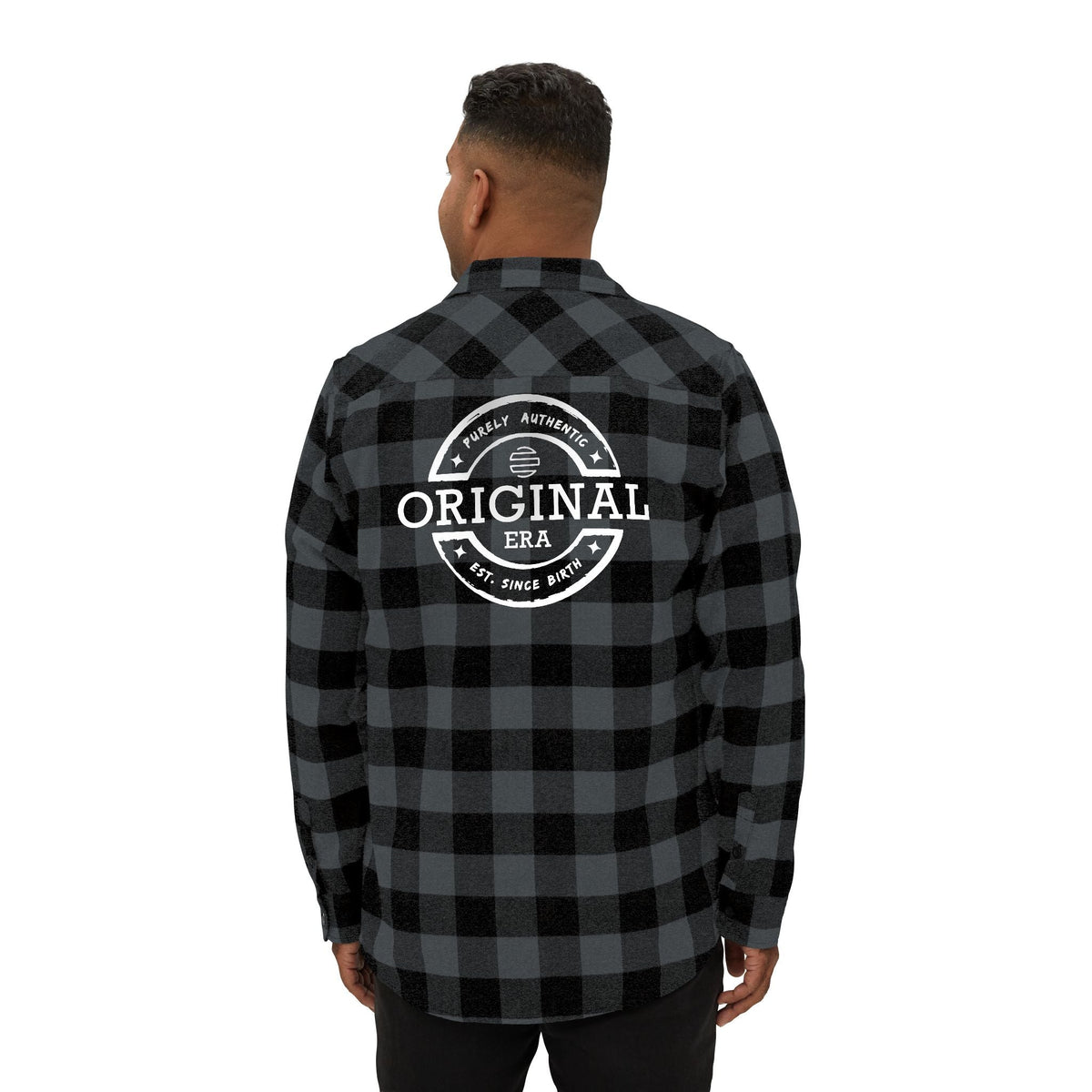 Original Era Plaid Flannel Shirt — Vintage Logo Back
