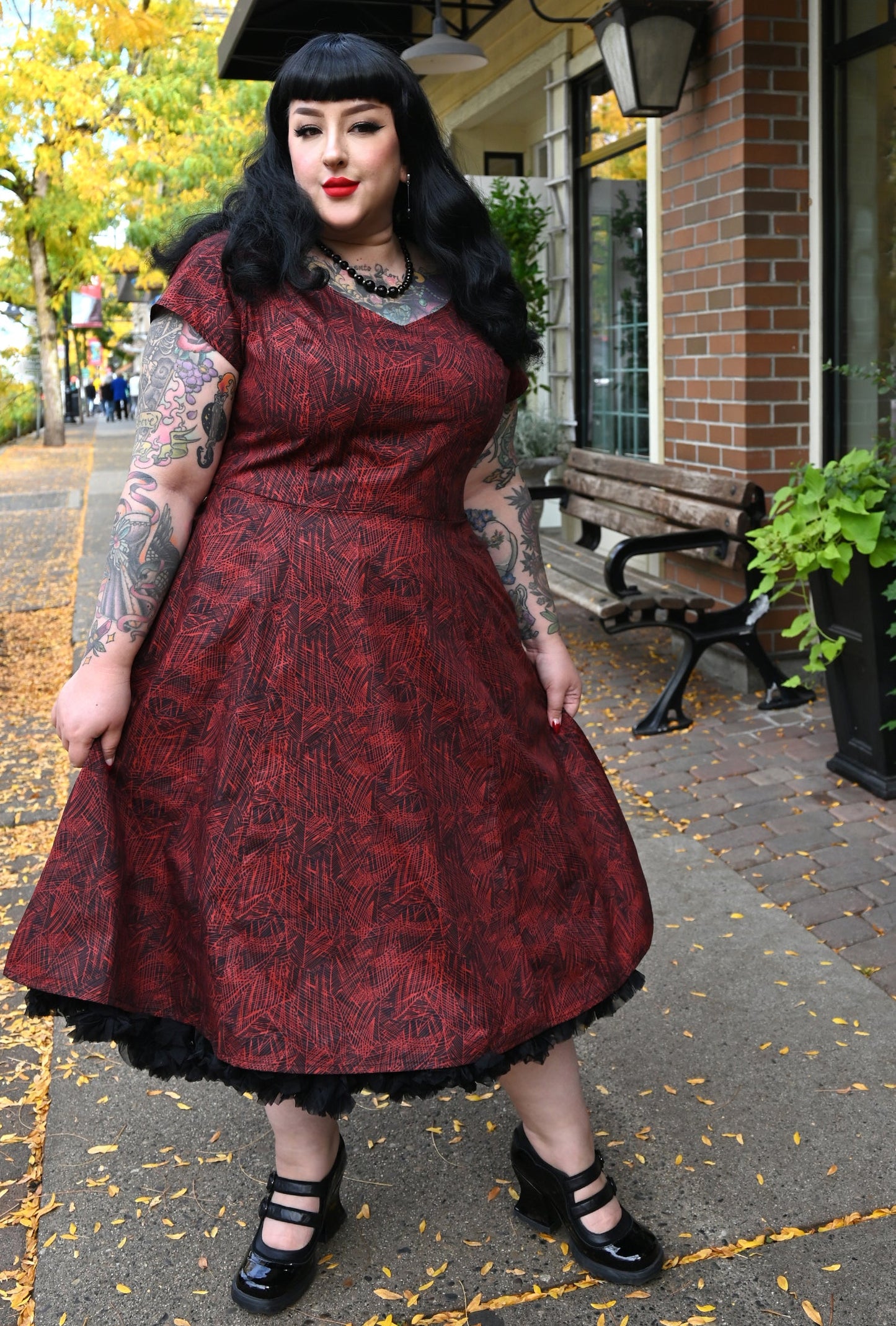 Yvonne - Etch a Dress - Abstract Leaf Print