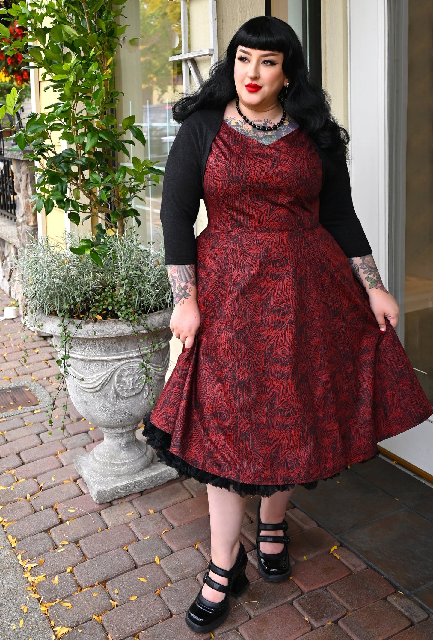 Yvonne - Etch a Dress - Abstract Leaf Print