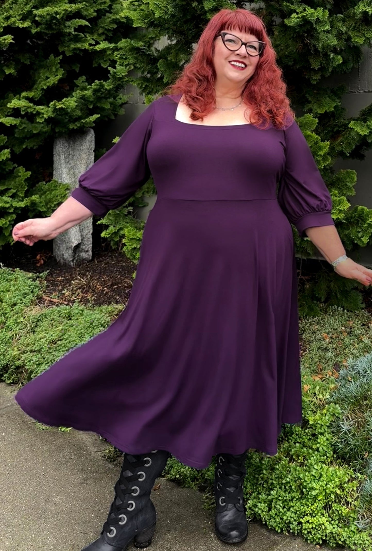 Willow Midi Dress - Amethyst Sustainable Bamboo Knit