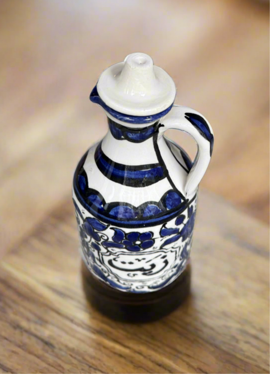 Oil Jug – Hand-Painted Palestinian Ceramic