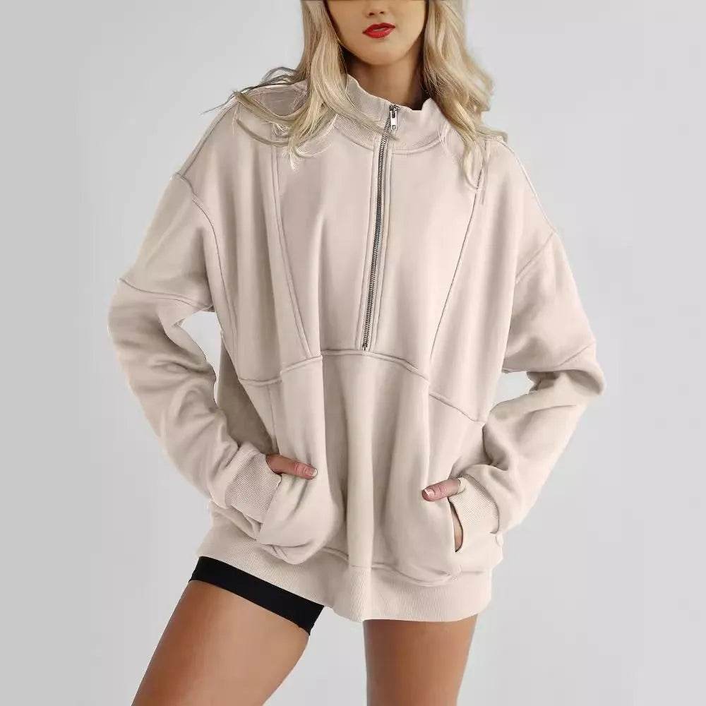 Women's Half Zip Oversized Sweatshirt