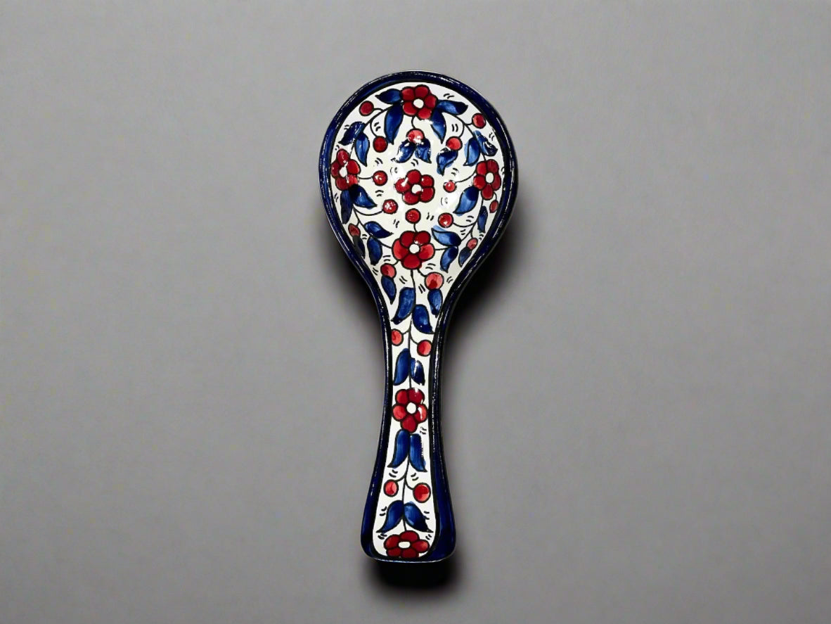 Handcrafted Ceramic Spoon Rest – Wide Mouth Size | Multiple Patterns