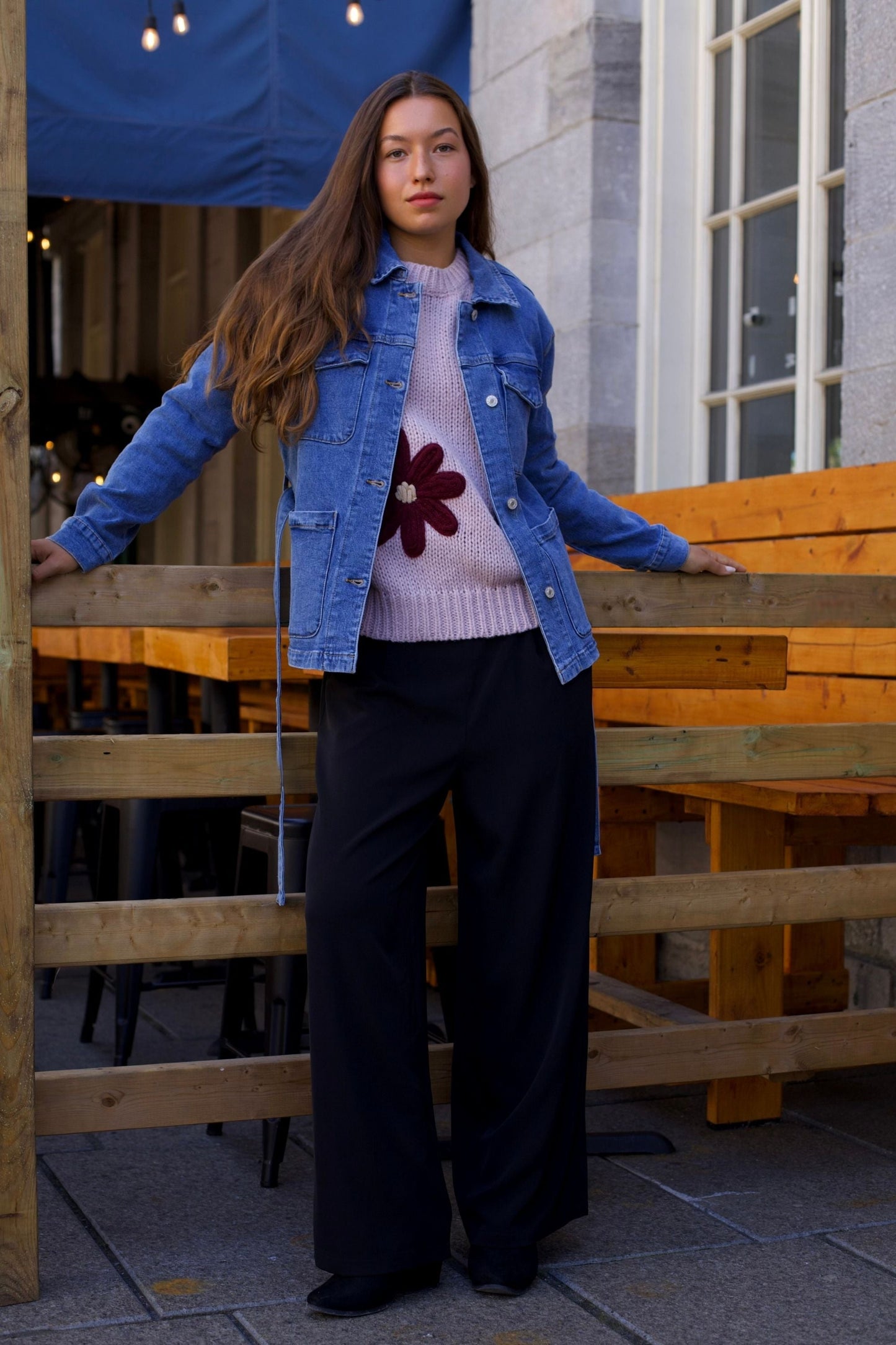 Sabrina Women's Belted Jean Jacquard Jacket