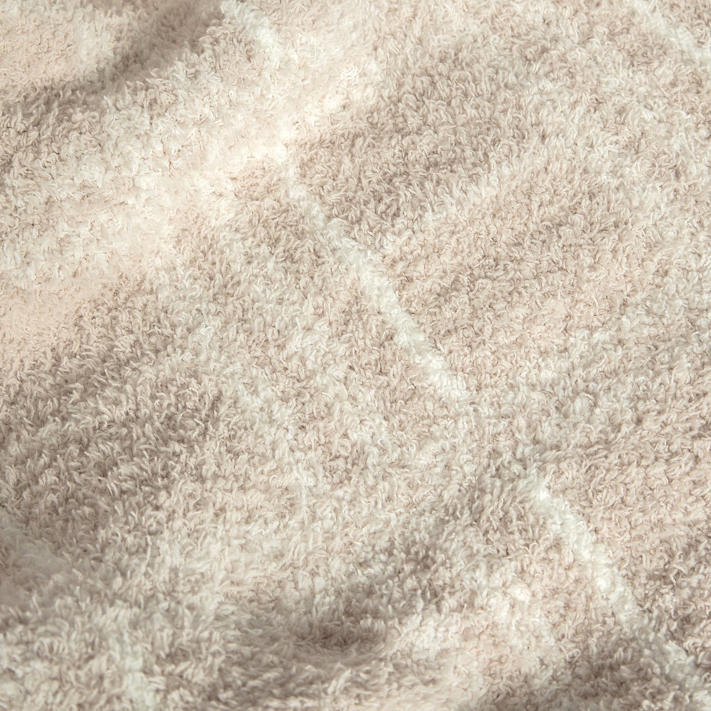 Blushing Beige & White Plaid Print Extended Throw